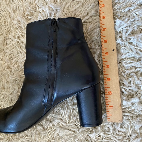 Banana Republic Ankle Boots Womens Black Leather Round Block Heel Retro, 9.5 - Picture 7 of 13